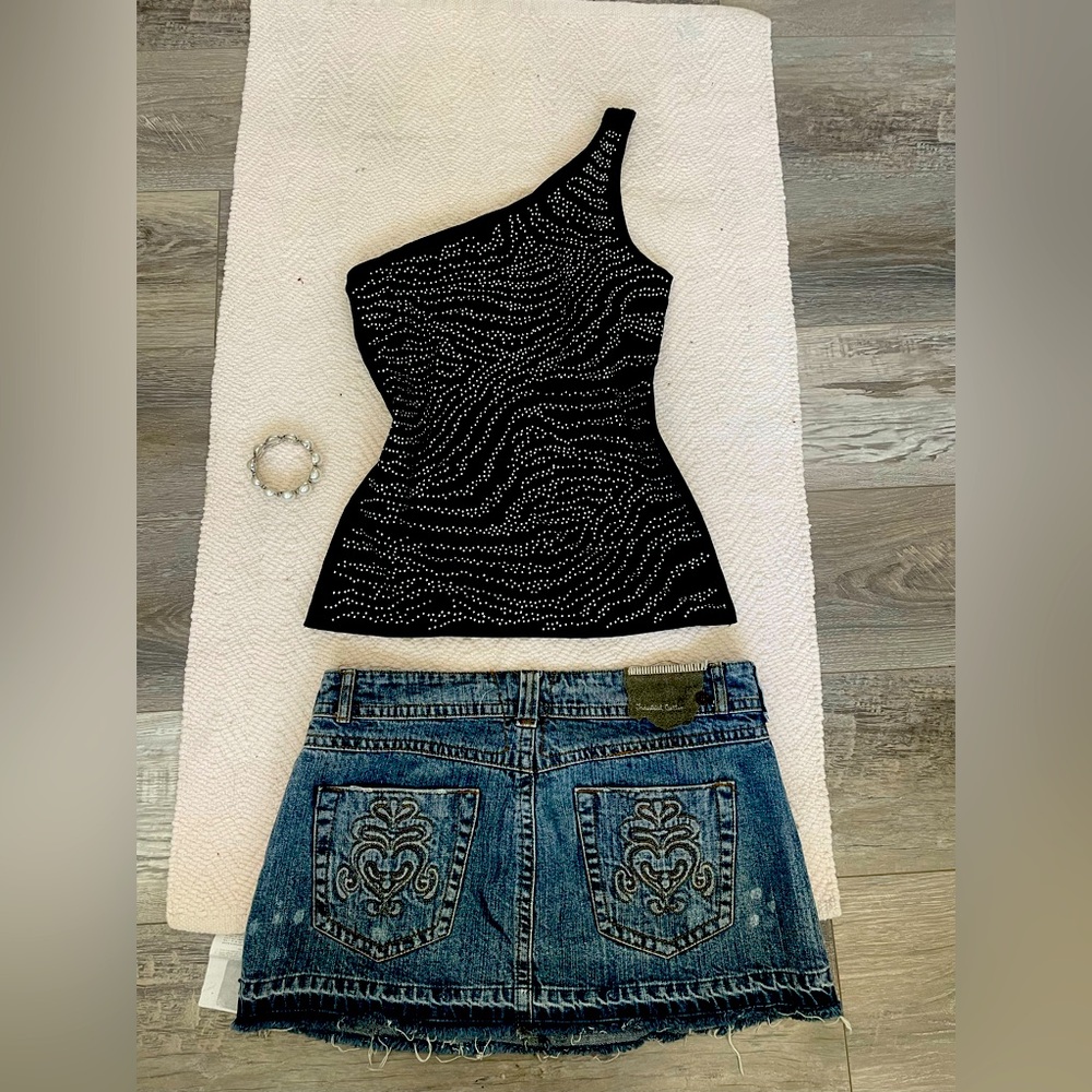 Vintage Express one shoulder y2k top